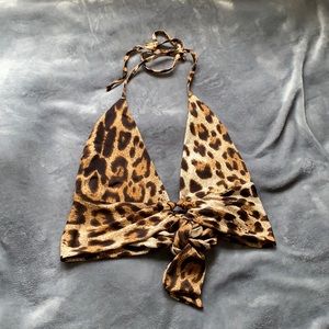 Romwe, cheetah print top backless size M